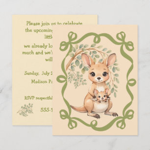 Känguru Baby Shower Digitala Nedladdningsbara Inbj Inbjudningar