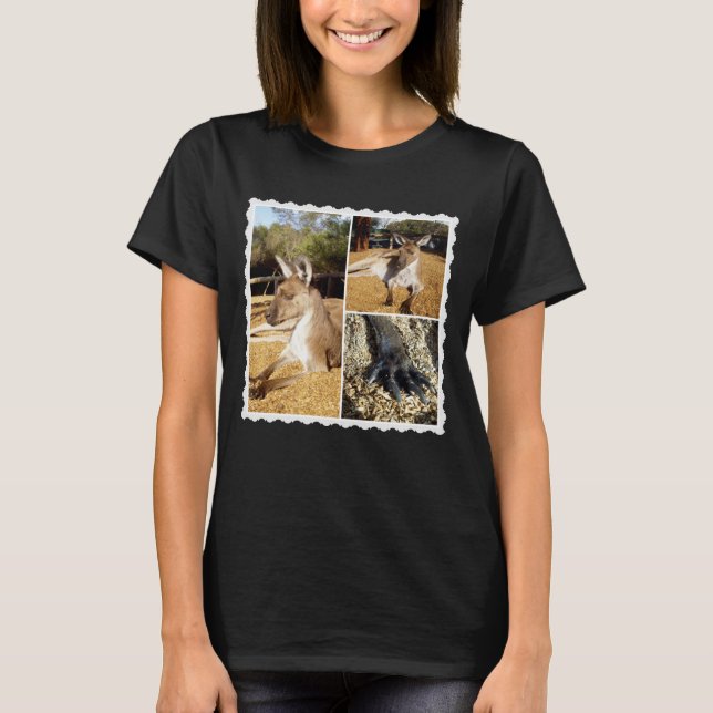 Känguru-bildcollage,  t shirt (Framsida)