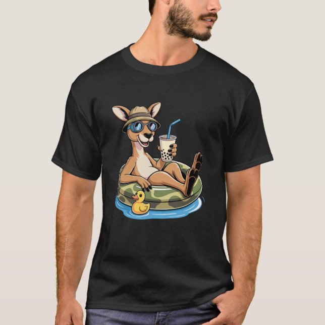 Känguru Boba Pärla Mjölk Te Kängurus T Shirt (Framsida)