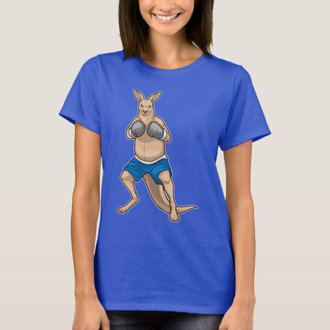 Känguru Boxer Boxningshandskor Boxning T Shirt (Framsida)