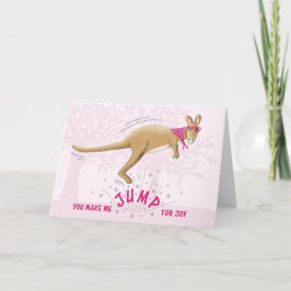Känguru hoppar av glädje Alla hjärtans dag Kort