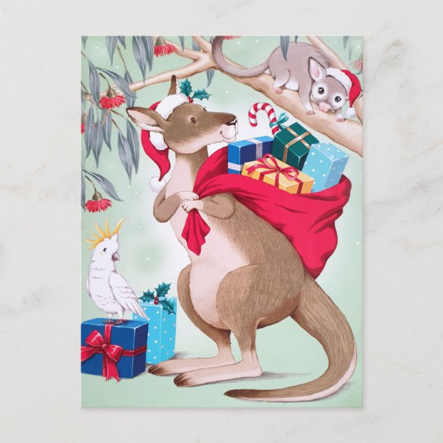 Känguru jul - Australiensisk julkonst   Vykort (Framsida)