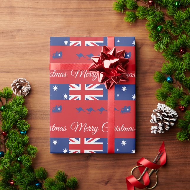 Känguru juldekoration, Glad Tomte Australiensisk Presentpapper (Julgåva)