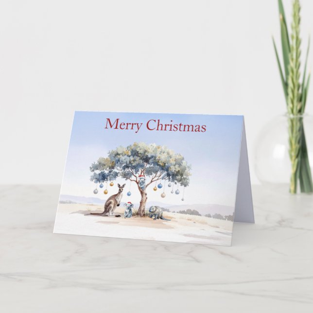 Känguru Koalas Näbbdjur Jul Eukalyptus Pyntskott Kort (Framsida)