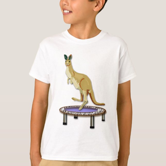 Känguru och Trampoline Tee Shirt (Framsida)