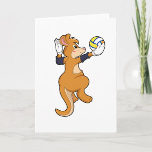 Känguru på volleyboll sport kort
