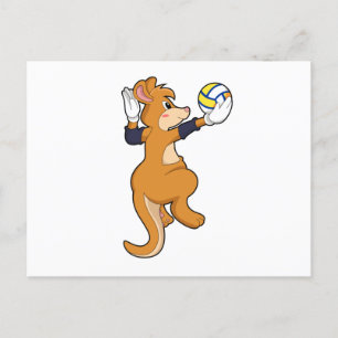 Känguru på volleybollssport vykort