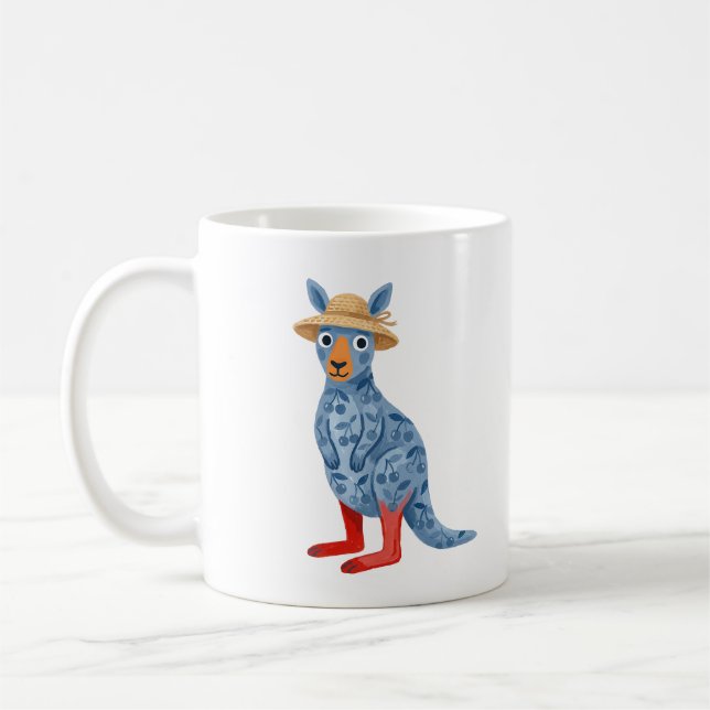 Känguru Rolig Morgenkopp Kaffemugg (Vänster)