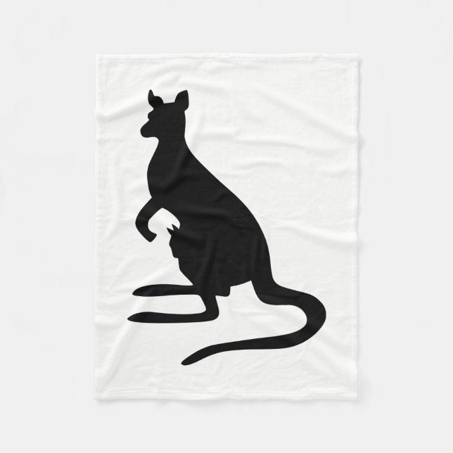 Känguru Siluett Fleecefilt (Framsidan)
