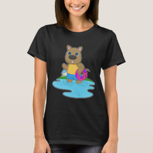 Känguru Simning Uppblåsbar flotte Sommar T Shirt