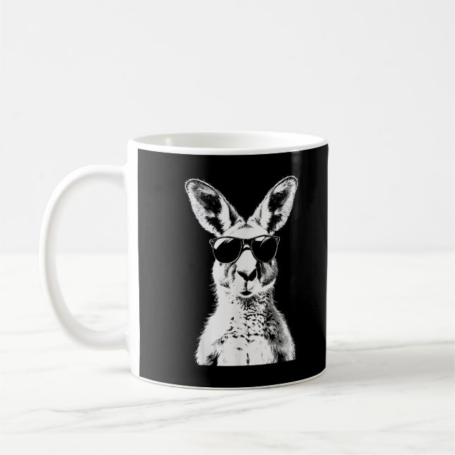Känguru som använder solglasögon Roligt djur Austr Kaffemugg (Vänster)