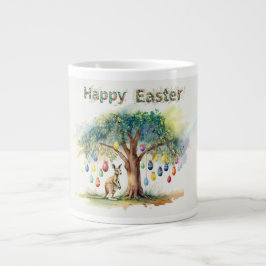 Känguru under eukalyptusträd med påskägg jumbo mugg