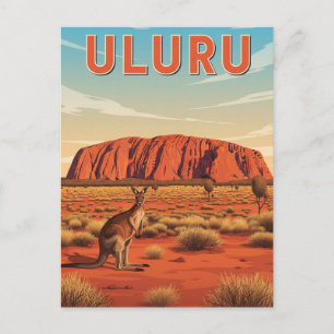 Känguru vid Uluru Australien Vykort