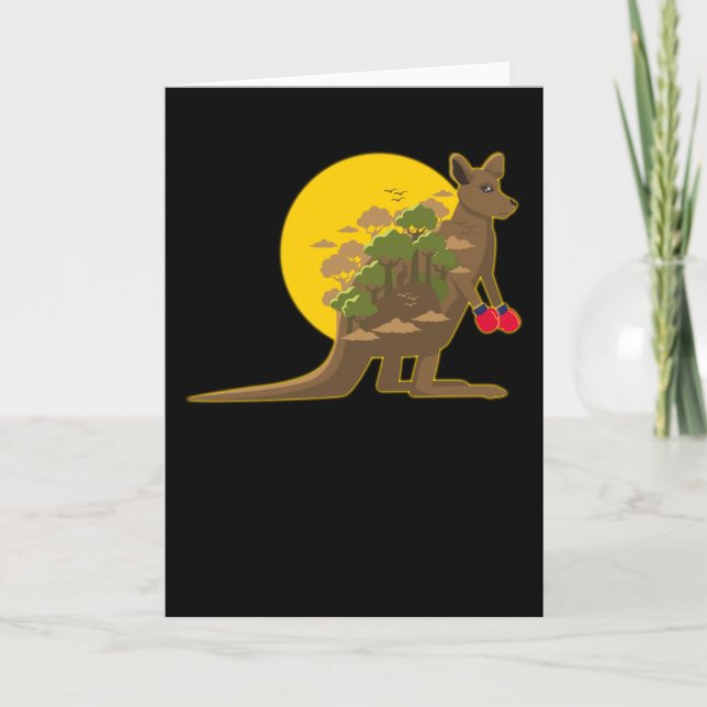 Kängurudesign Känguruer Australien Pungdjur Presen Kort (Framsida)