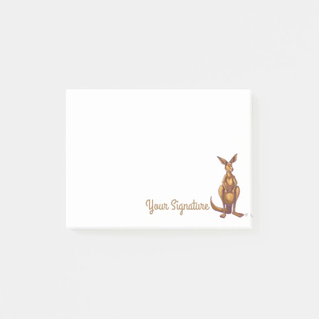 Kängurun med personlig postar den post-it block (Framsida)