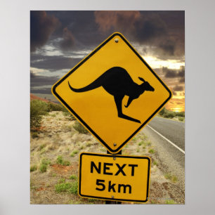 Kängurun undertecknar, Australien Poster