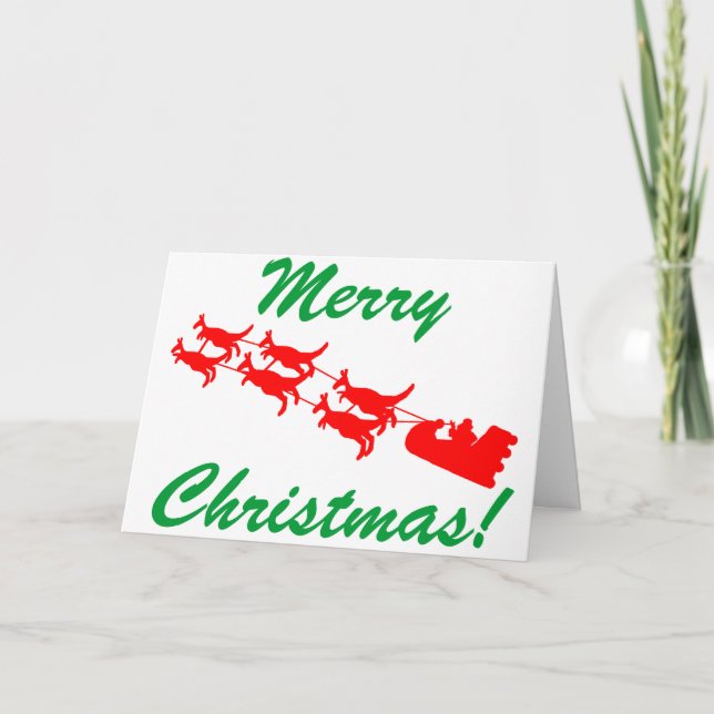 KänguruSleigh Helgkort (Framsida)