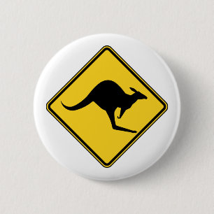 känguruvarningsfara i den Australien dagen Knapp