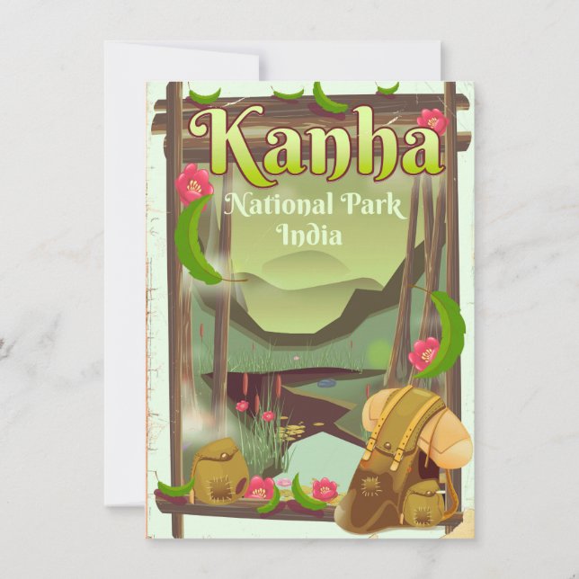 Kanha Nationalpark Indien Inbjudningar (Baksida)