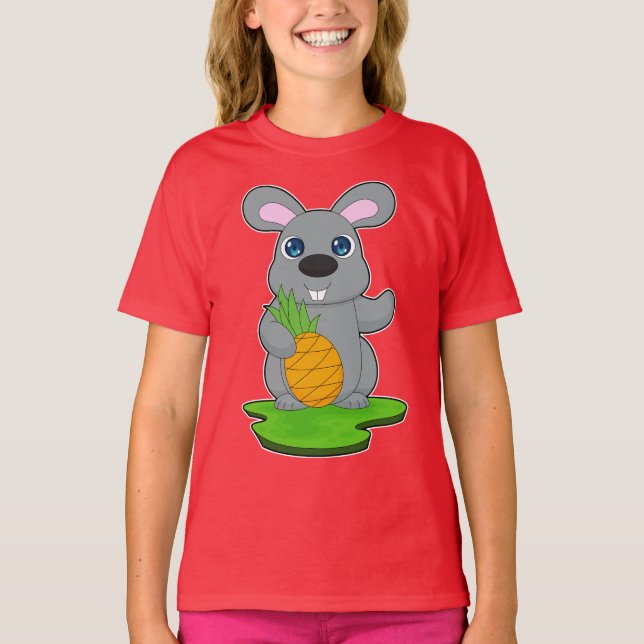 Kanin Ananas Frukt T Shirt (Framsida)