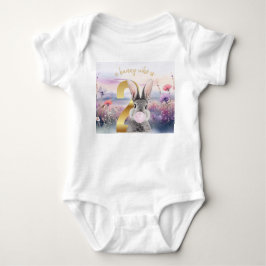 Kanin Andra födelsedagen som blåser rosa bubbelgum T Shirt