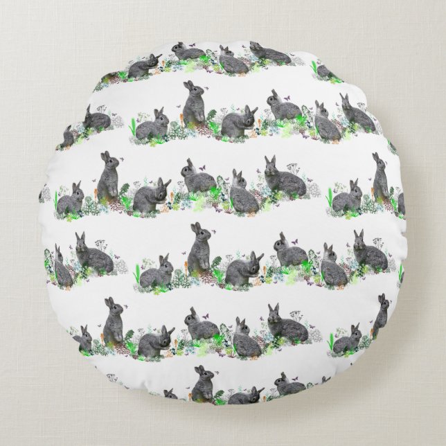 Kanin äng kudde (välj färg) (Framsidan)