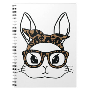 Kanin Ansikte Leopard Glasögon Påskdag Flickor Bar Anteckningsbok