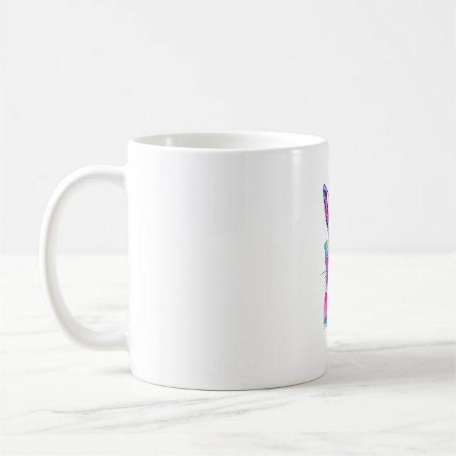 Kanin Ansikte med Tie Dye Glasögon Glad Påsk Dag M Kaffemugg (Vänster)