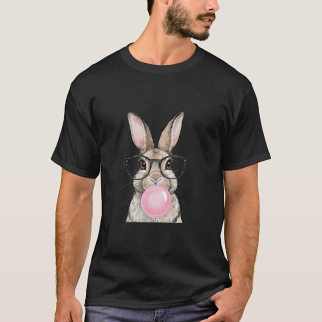Kanin Ansikte Med Tie Dye Glasögon Glad Påsk Dag M T Shirt (Framsida)