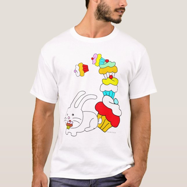 Kanin äter muffinvittShirten Tee (Framsida)