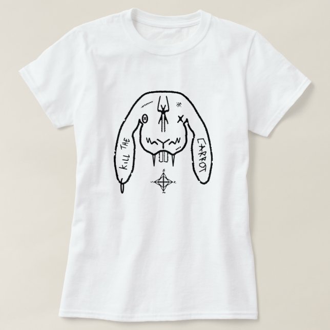 Kanin av fördömelse Rolig konstig kanin T Shirt (Design framsida)