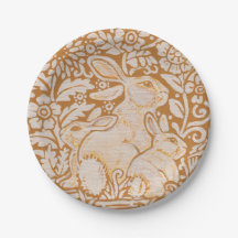 Kanin Baby Bunnies Golden Gult Woodland Art