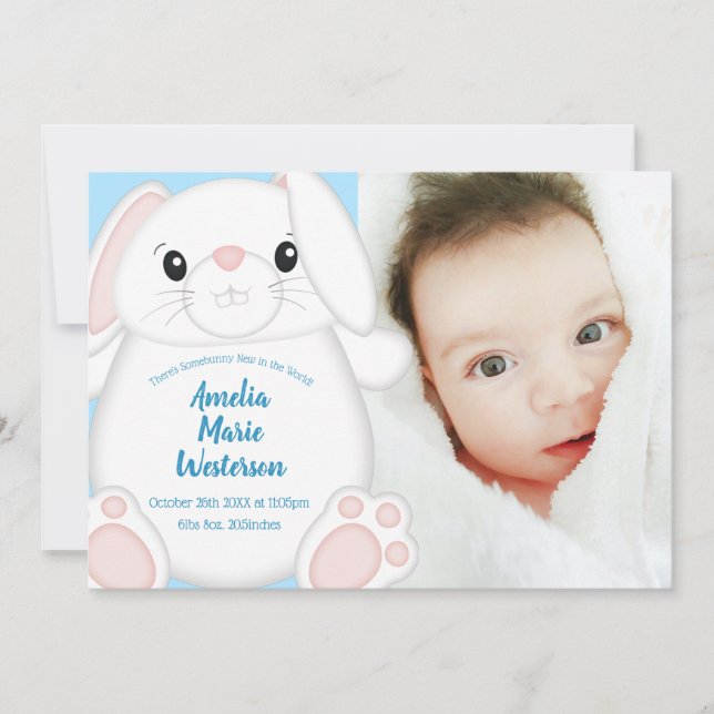 Kanin Baby Shower Skogsvärld Inbjudningar (Framsida)