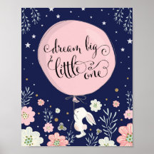 Kanin Barnkammardekor Flicka Dröm Stort Marin Rosa