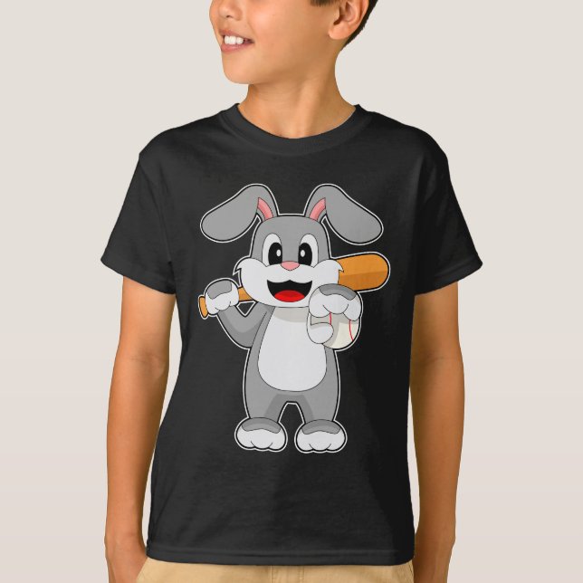 Kanin Baseboll Basebollträ Sport T Shirt (Framsida)