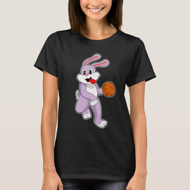 Kanin Basketspelare Basketboll T Shirt (Framsida)