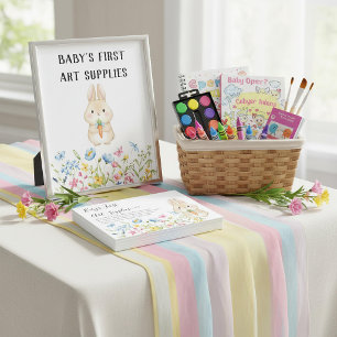 Kanin Bebis Bjudning “Babyns Första Konstsaker" Poster