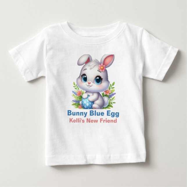 Kanin Blå Ägg T Shirt (Framsida)