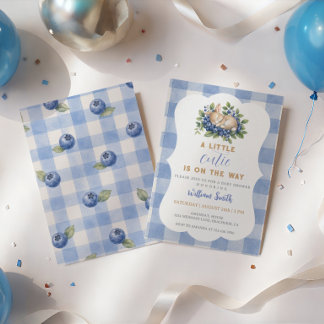 Kanin Blåbär En söt liten baby shower Inbjudningar