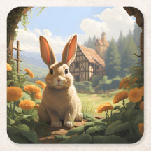 Kanin bland Marigolds