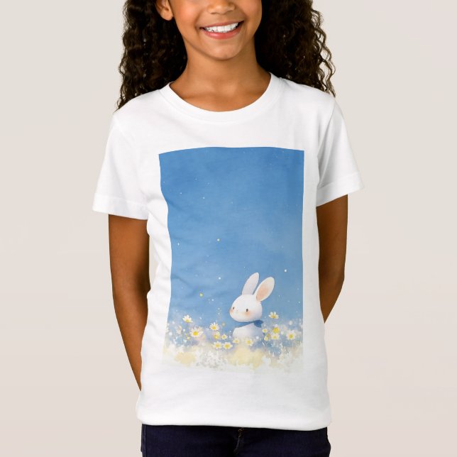 Kanin Blommig Fantasi T Shirt (Framsida)
