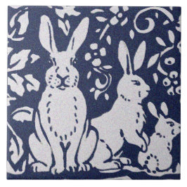 Kanin Blue Grått Granite Stone Woodland Animal Art Kakelplatta