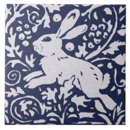 Kanin Blue Grått Granite Stone Woodland Animal Art Kakelplatta