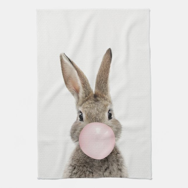 Kanin Bubbelgum Rosa Kökshandduk (Vertikal)