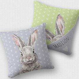 Kanin Bunny Cute Pastel Animal Art Två sidor Kudde
