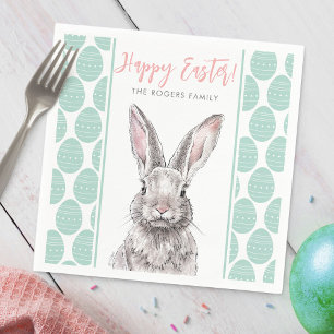 Kanin Bunny Glad påsk Animal Art Cute Pastel Pappersservett