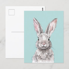 Kanin Bunny teckning Cute Vår Djurkonst Vykort
