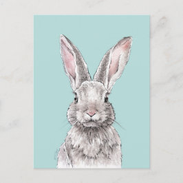Kanin Bunny teckning Cute Vår Djurkonst Vykort