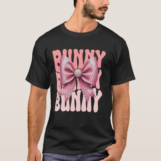 Kanin Coquette Bow Rosa Söt Mormor Mors Dag T Shirt (Framsida)