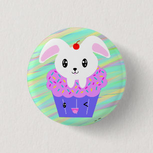 Kanin Cupkaka Cute Kawaii Pastel Rainbow Knapp